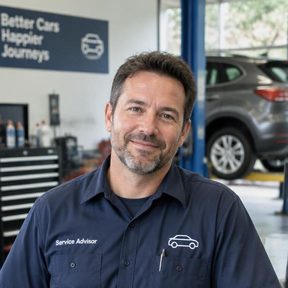Service advisor standing in the workshop